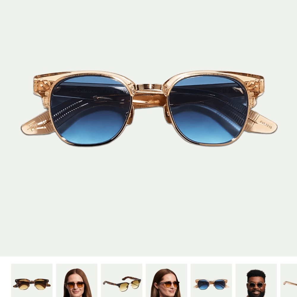 MOSCOT Gold and Blue Sunglasses